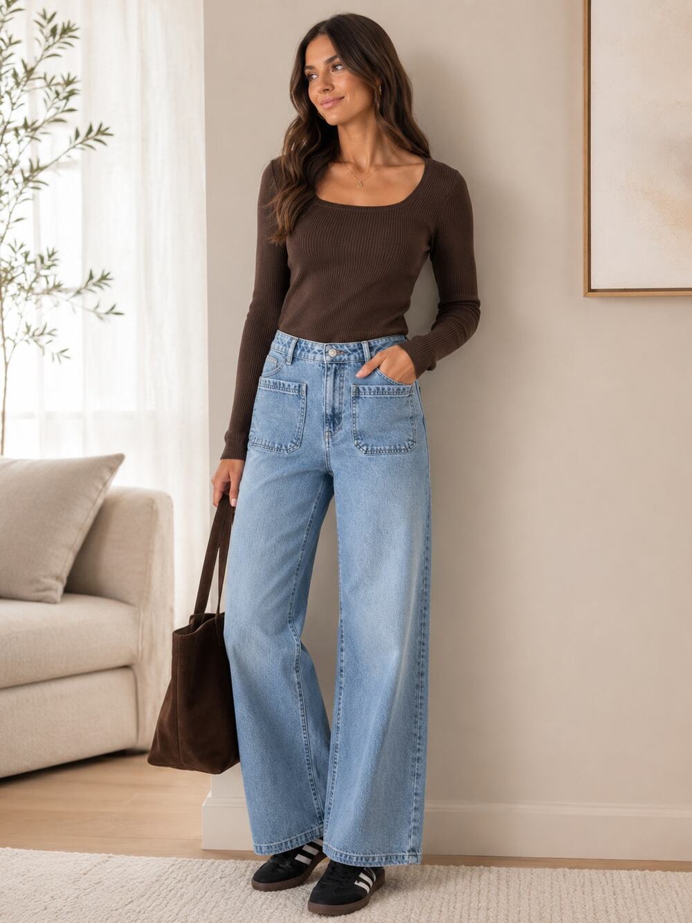 ARITZIA Wilfred Stardom Pocket Wider Jeans Light Wash Size 25 Wide Leg